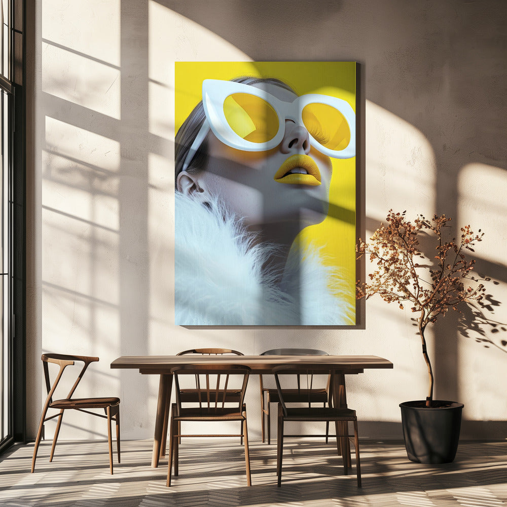 Das gelbe Modell | Leinwand