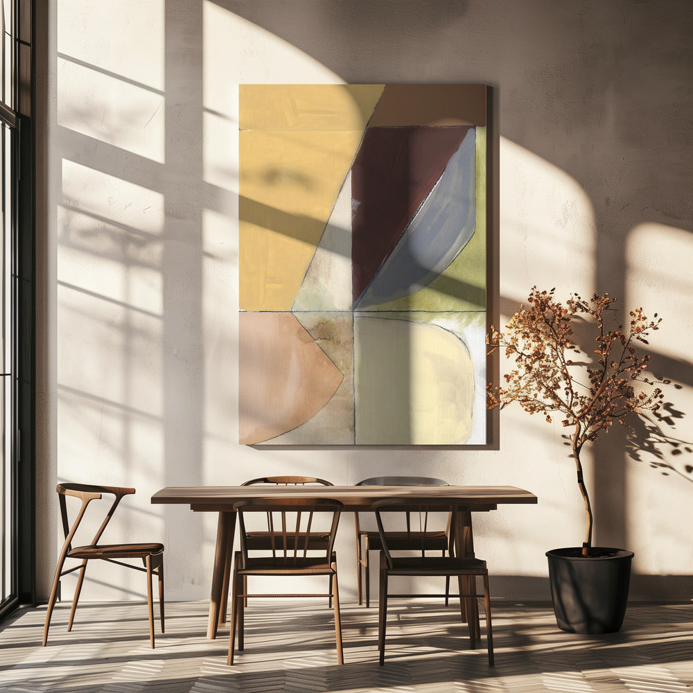 Altrosa Gelb Abstrakt Nr. 2 Kunstdruck | Leinwand