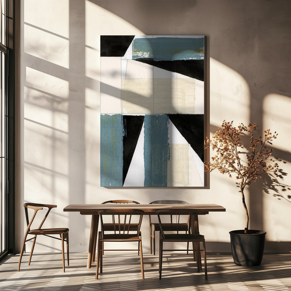 Abstrakte blaue Formen Nr. 2 Druck | Leinwand