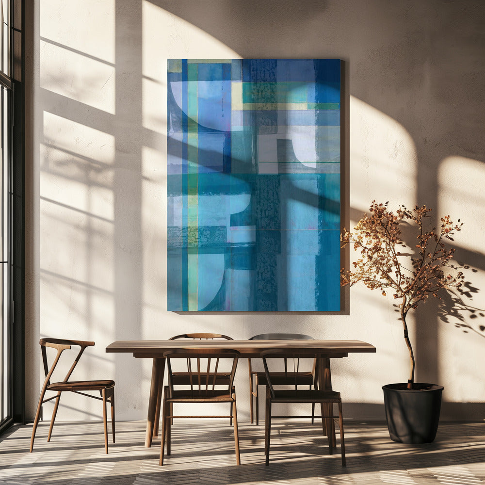 Abstract Shades of Blue and Neutral 4jpg | Canvas