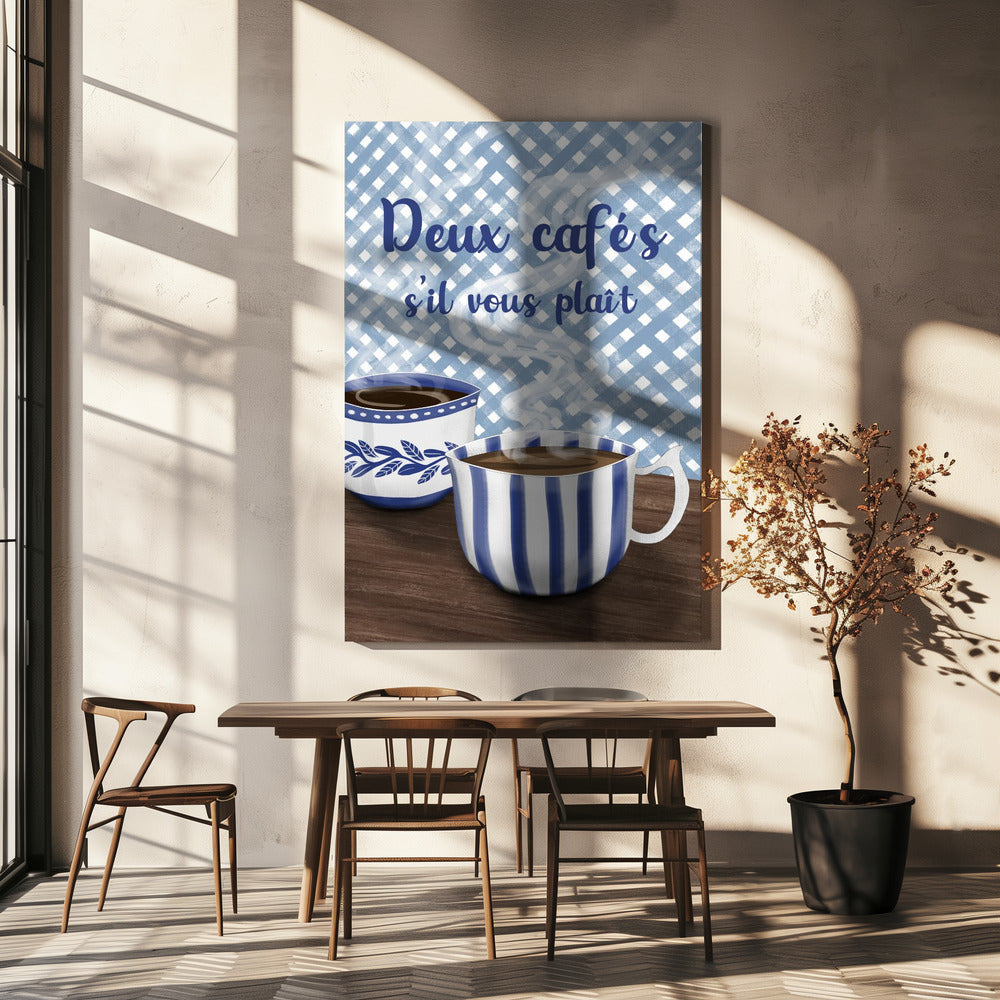 Zwei Kaffee bitte | Leinwand