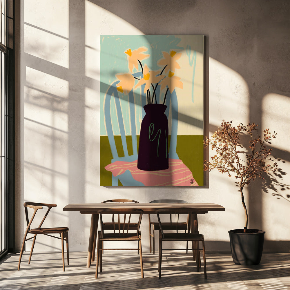 Minimalist Still Life With Flowers | Canvas