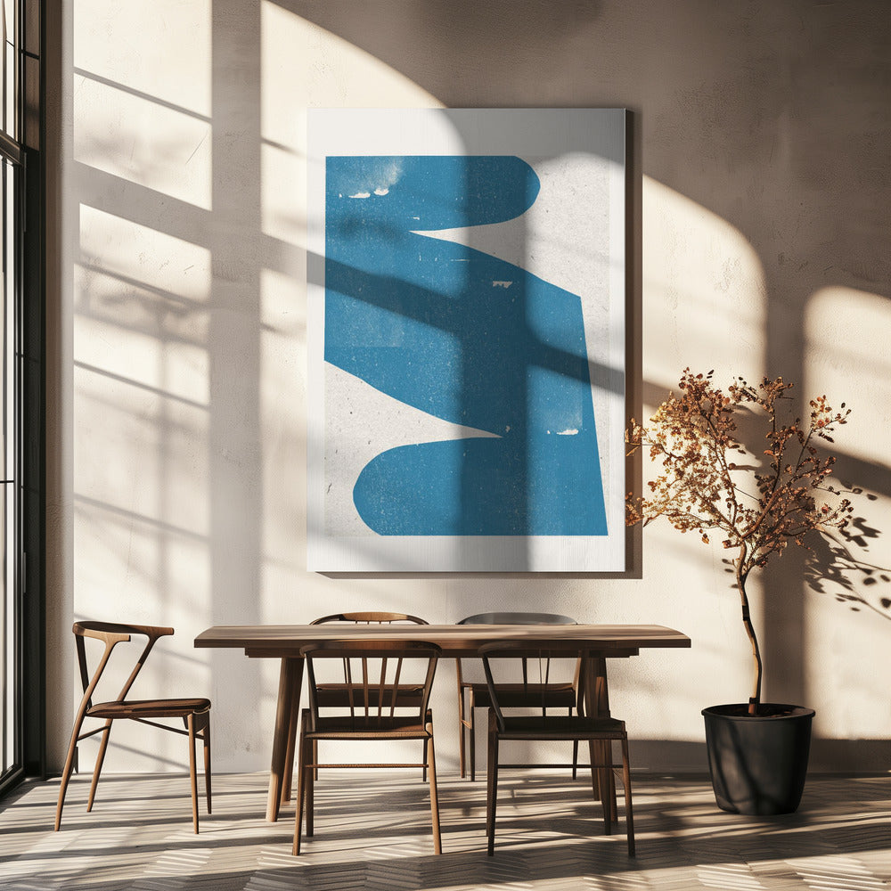 Blaue abstrakte Kurve | Leinwand