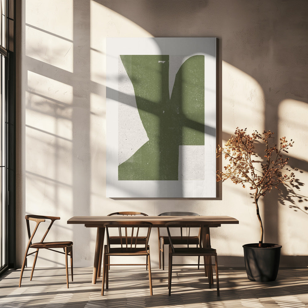 Grüne abstrakte Form | Leinwand