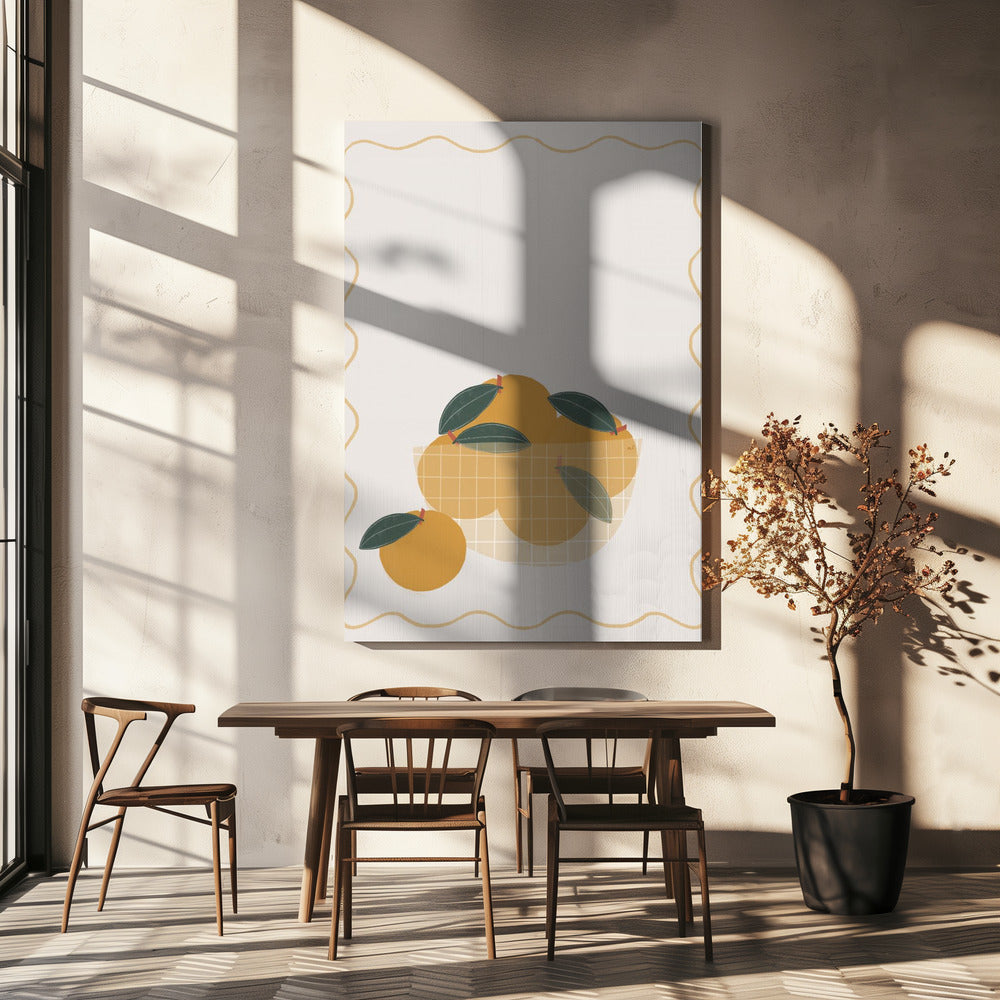 Schale mit Orangen | Leinwand