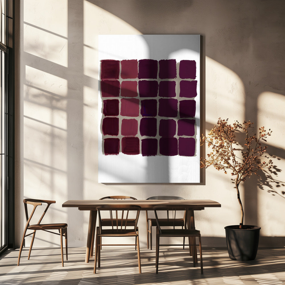 Rot kariertes Quadrat | Leinwand