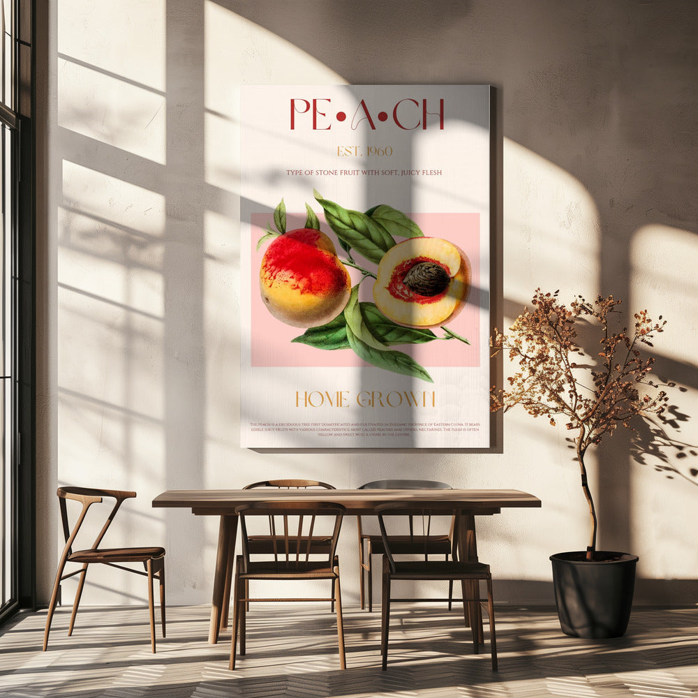Pfirsich-Illustration im Vintage-Stil | Leinwand