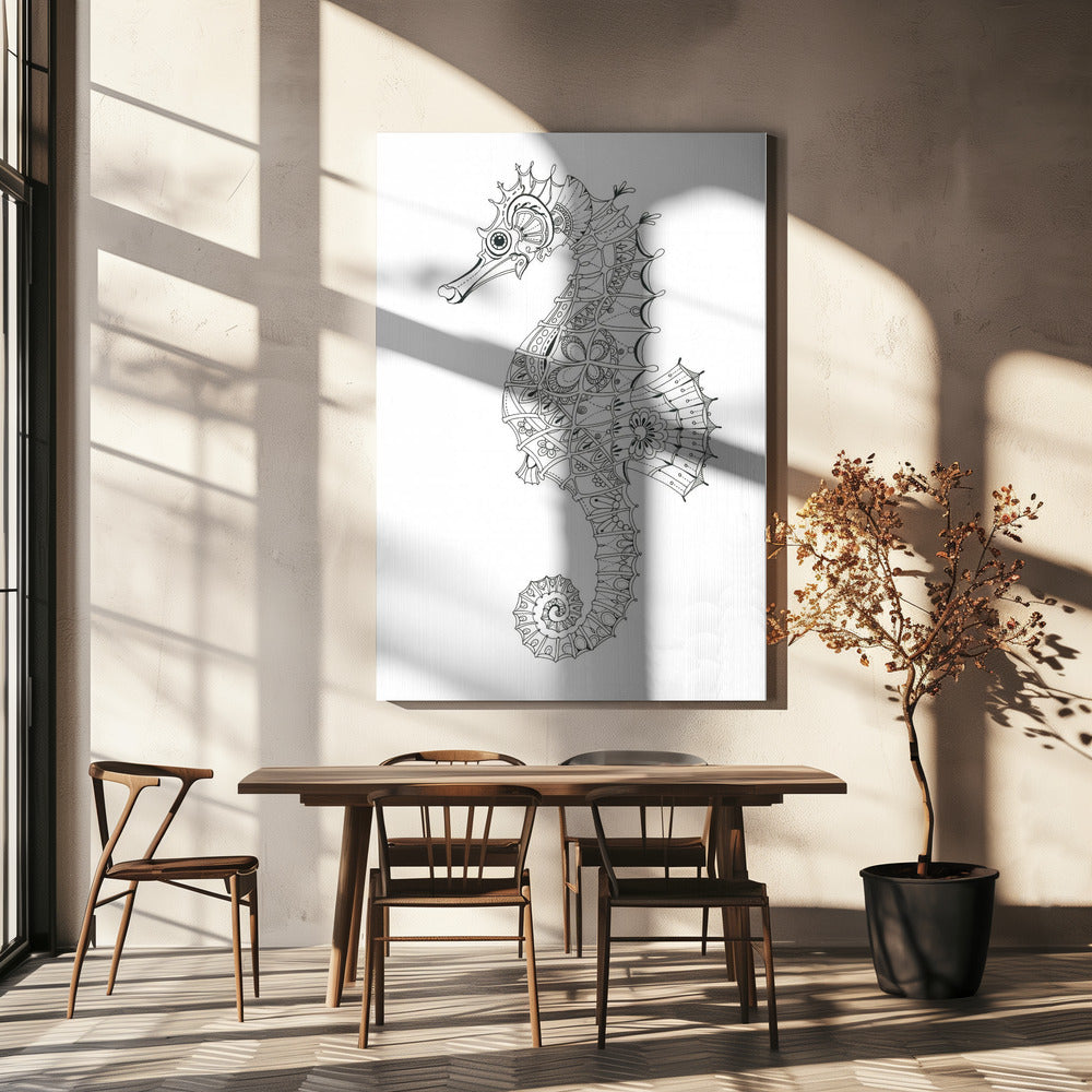 Verziertes Seepferdchen-Design | Leinwand
