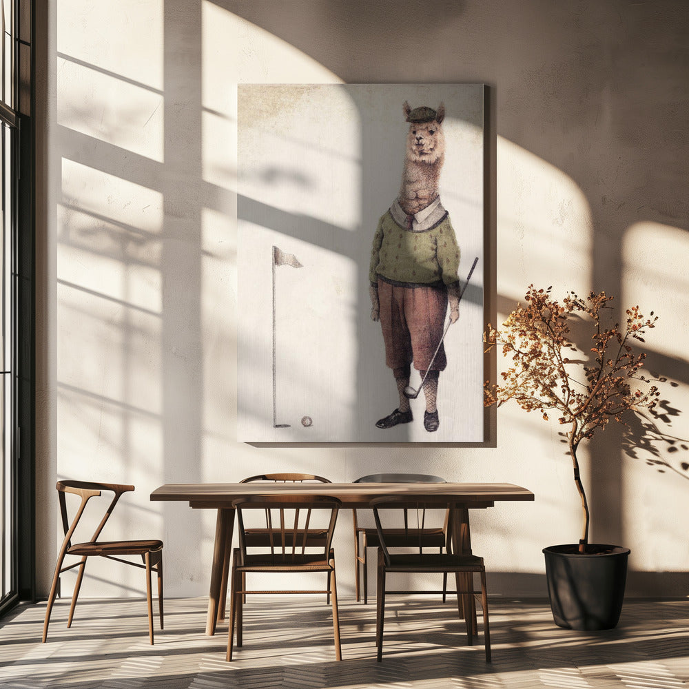 Alpaka Golfschläger | Leinwand
