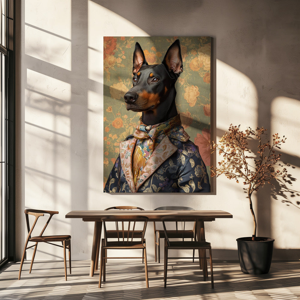 Der vornehme Dobermann | Leinwand