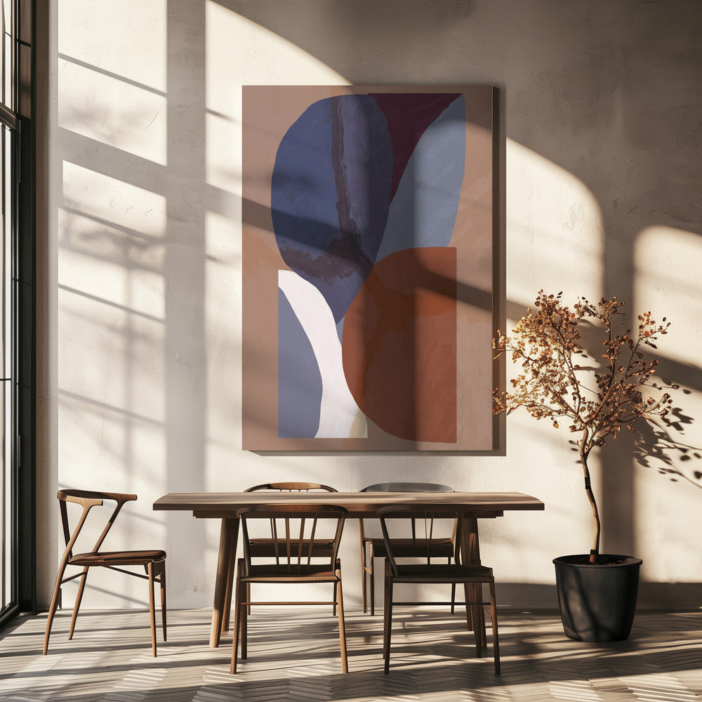 Geometrische Formen in gedämpften bunten Tönen | Leinwand