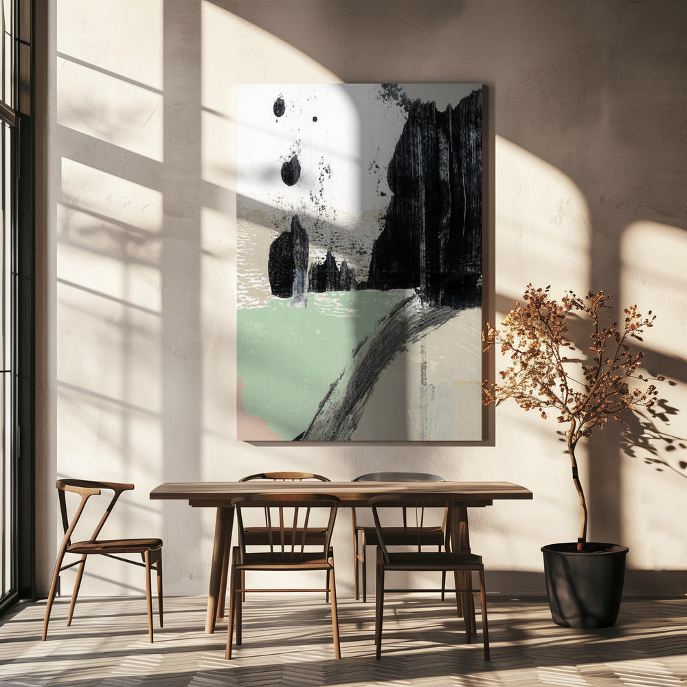 Dynamische Pinselstriche und monochrome Kontraste | Leinwand