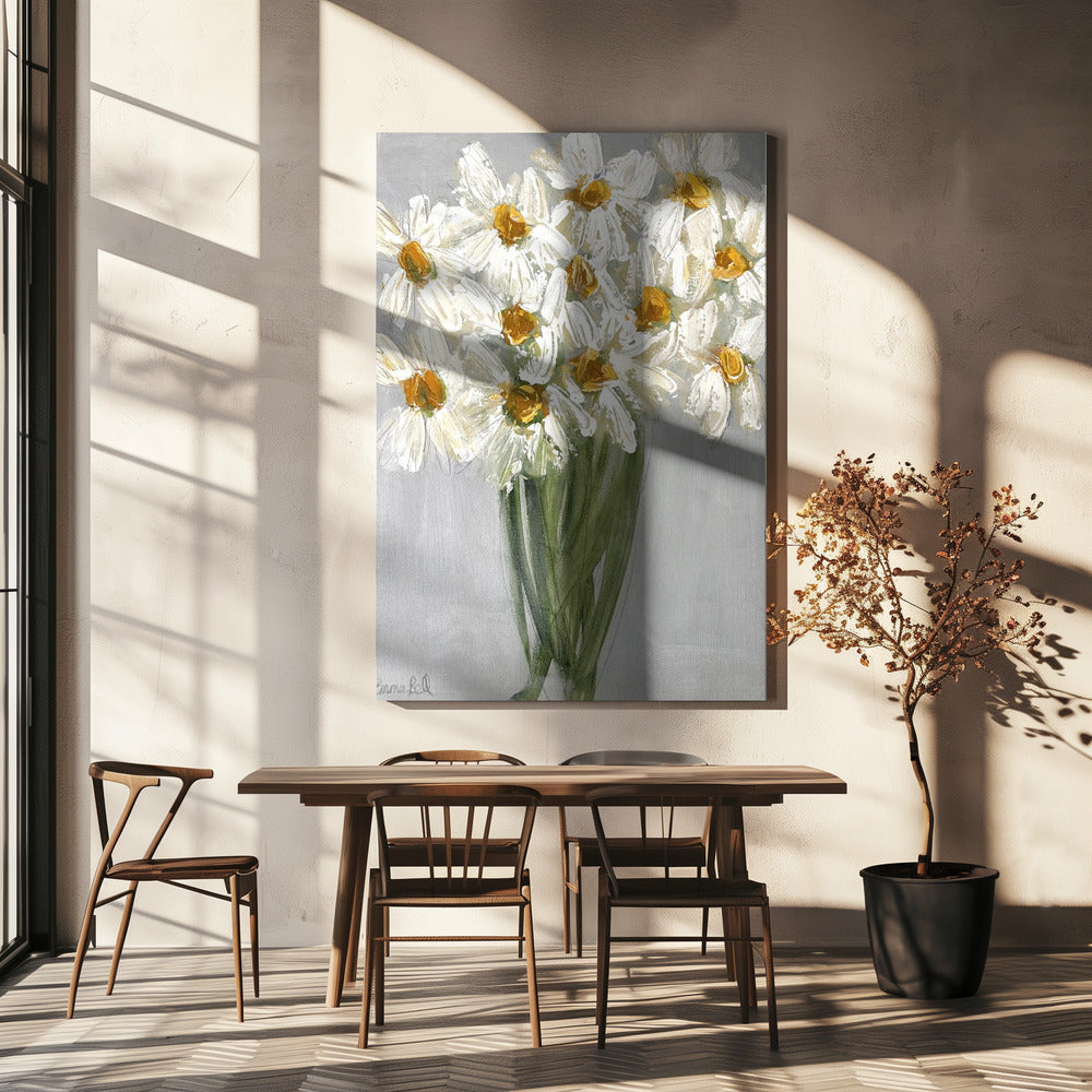 Zarter Strauß Gänseblümchen | Leinwand