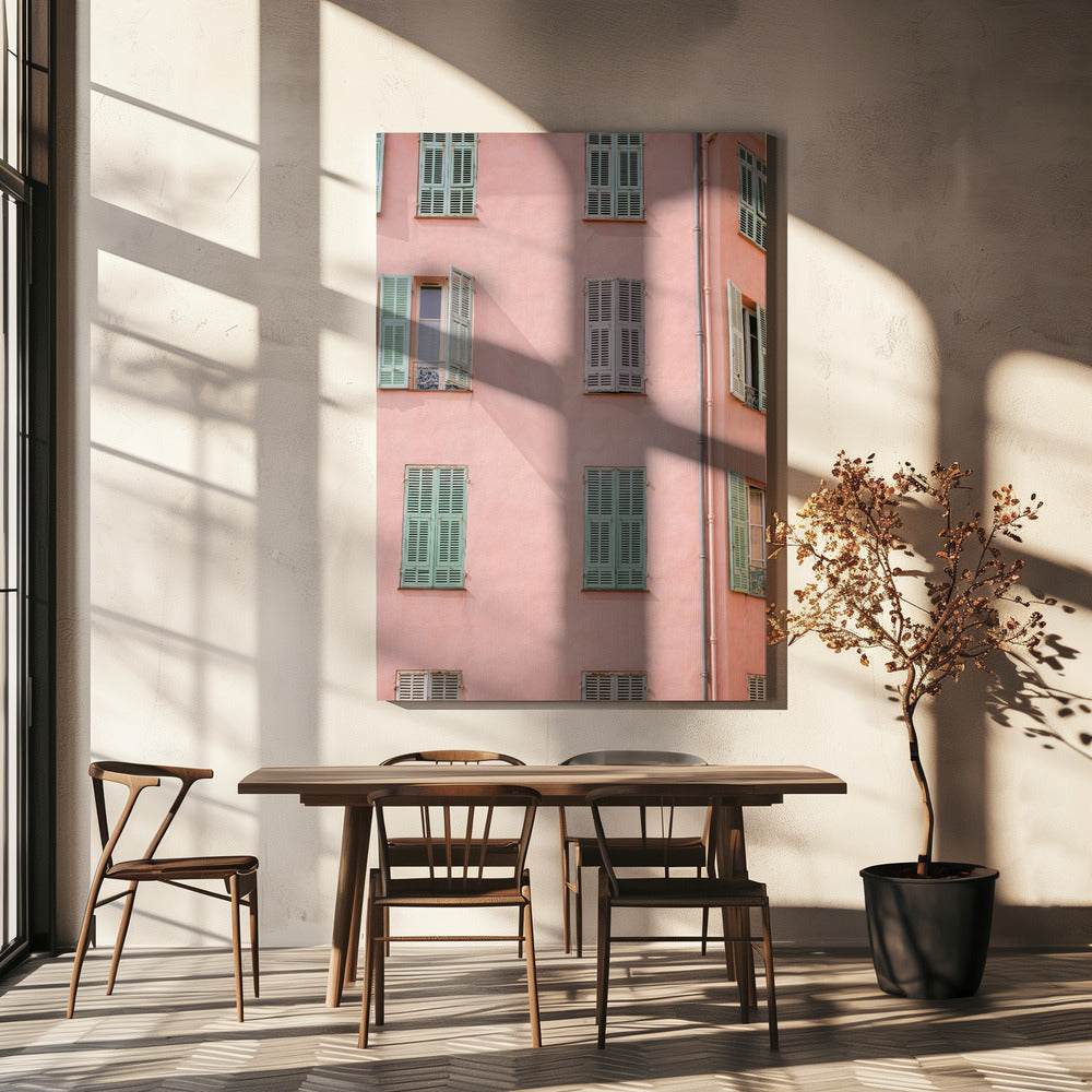 Rosa Gebäude | Leinwand