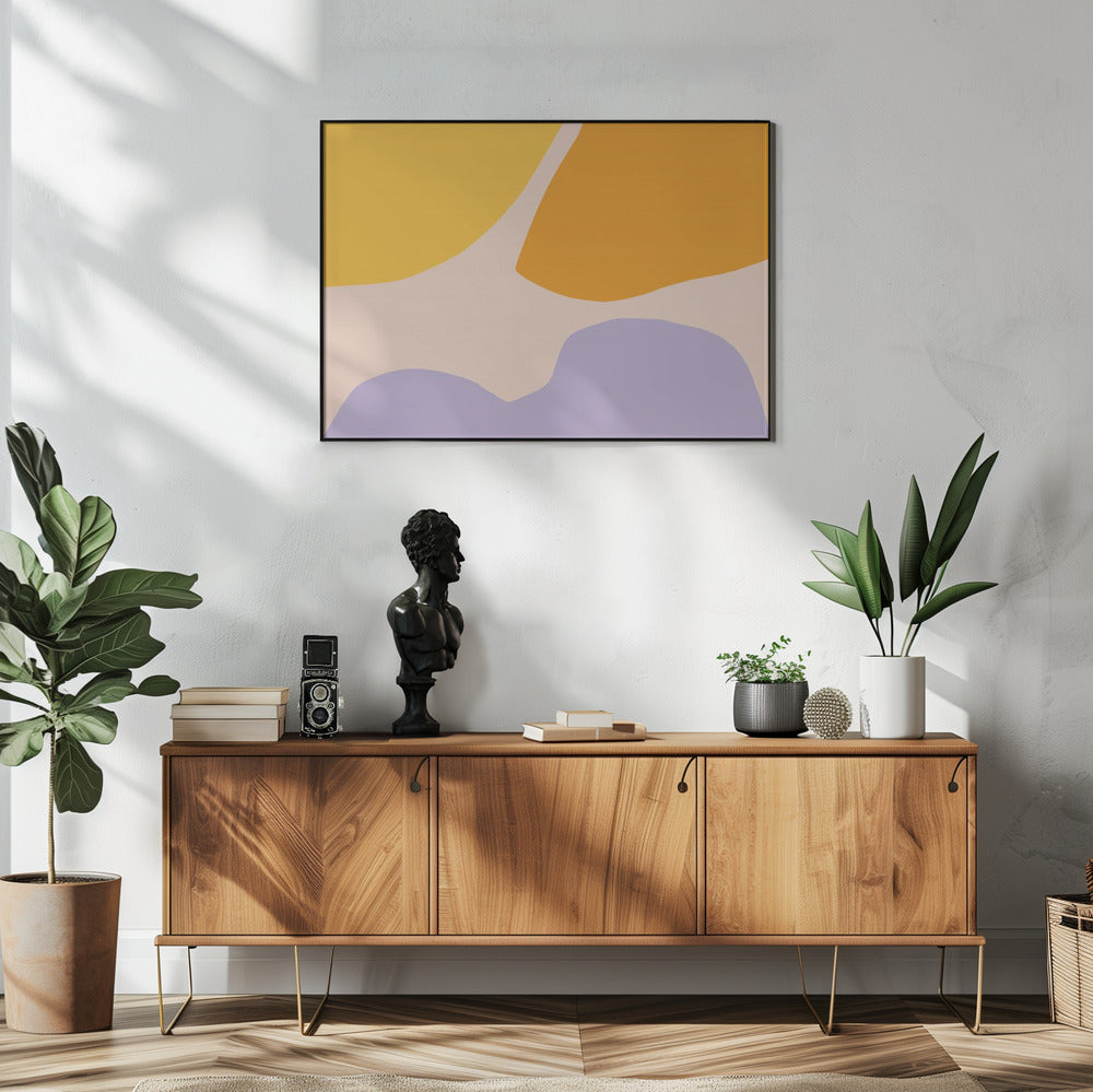 Weiche Pastellformen in Gelb, Orange und Lila | Poster