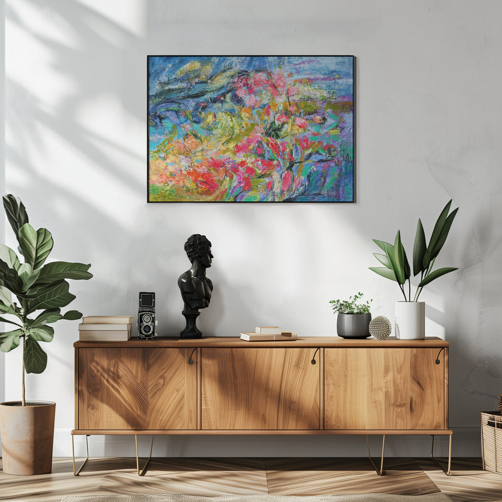 Expressionistisches buntes abstraktes Poster