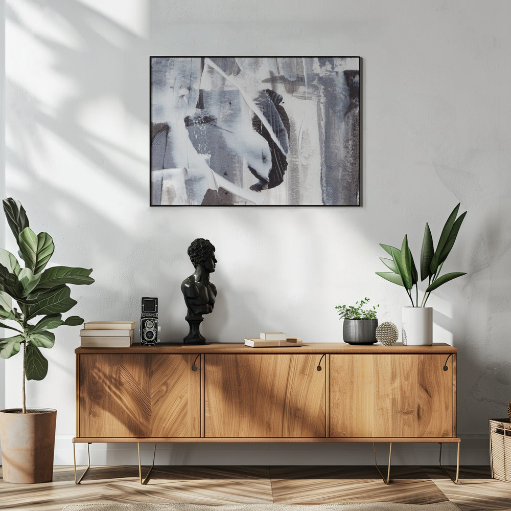 Monochrome Brushstrokes | Poster