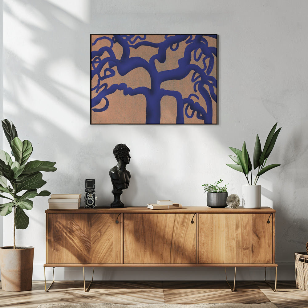 Twisting Indigo Tree | Poster