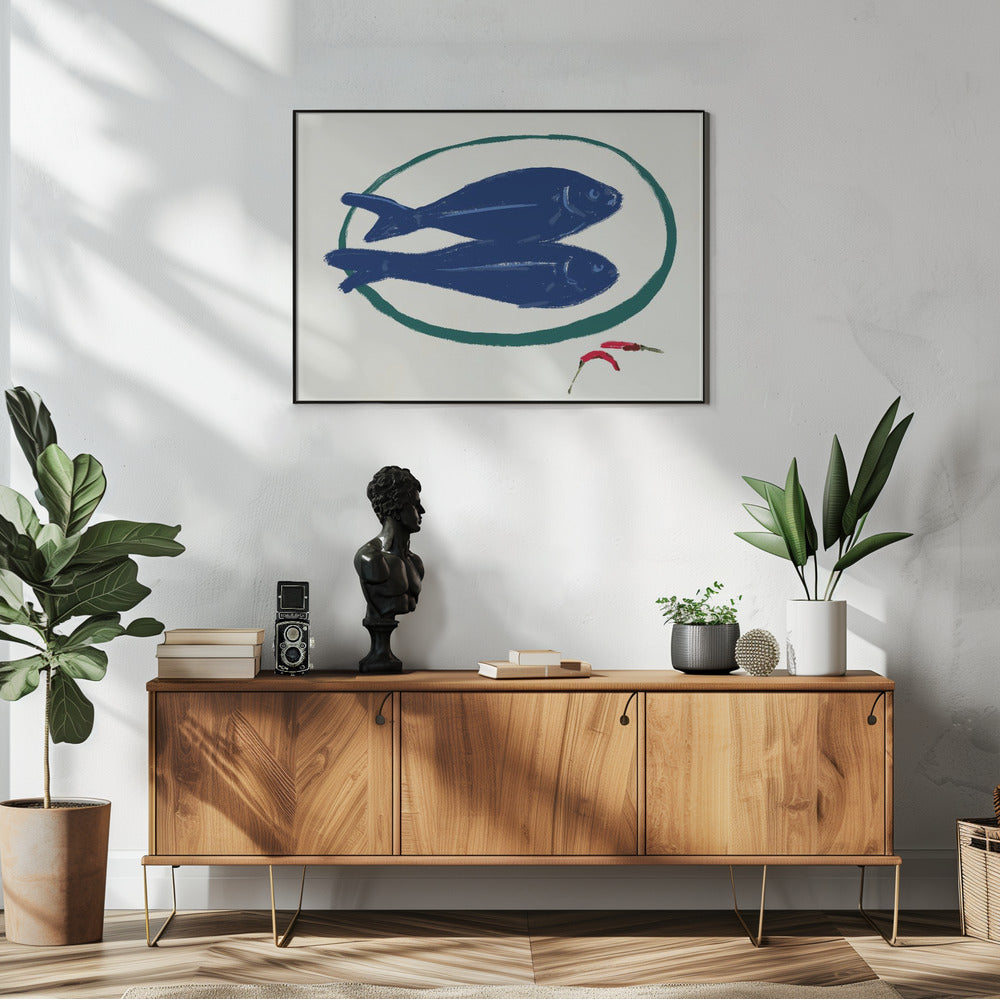 Blauer Fisch und Gewürze | Poster