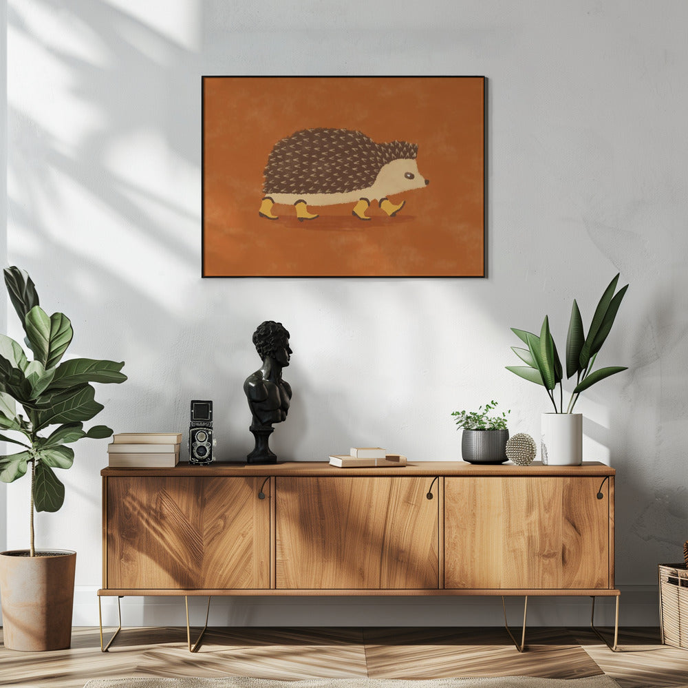 Sonny der Igel rennt in Cowboystiefeln | Poster