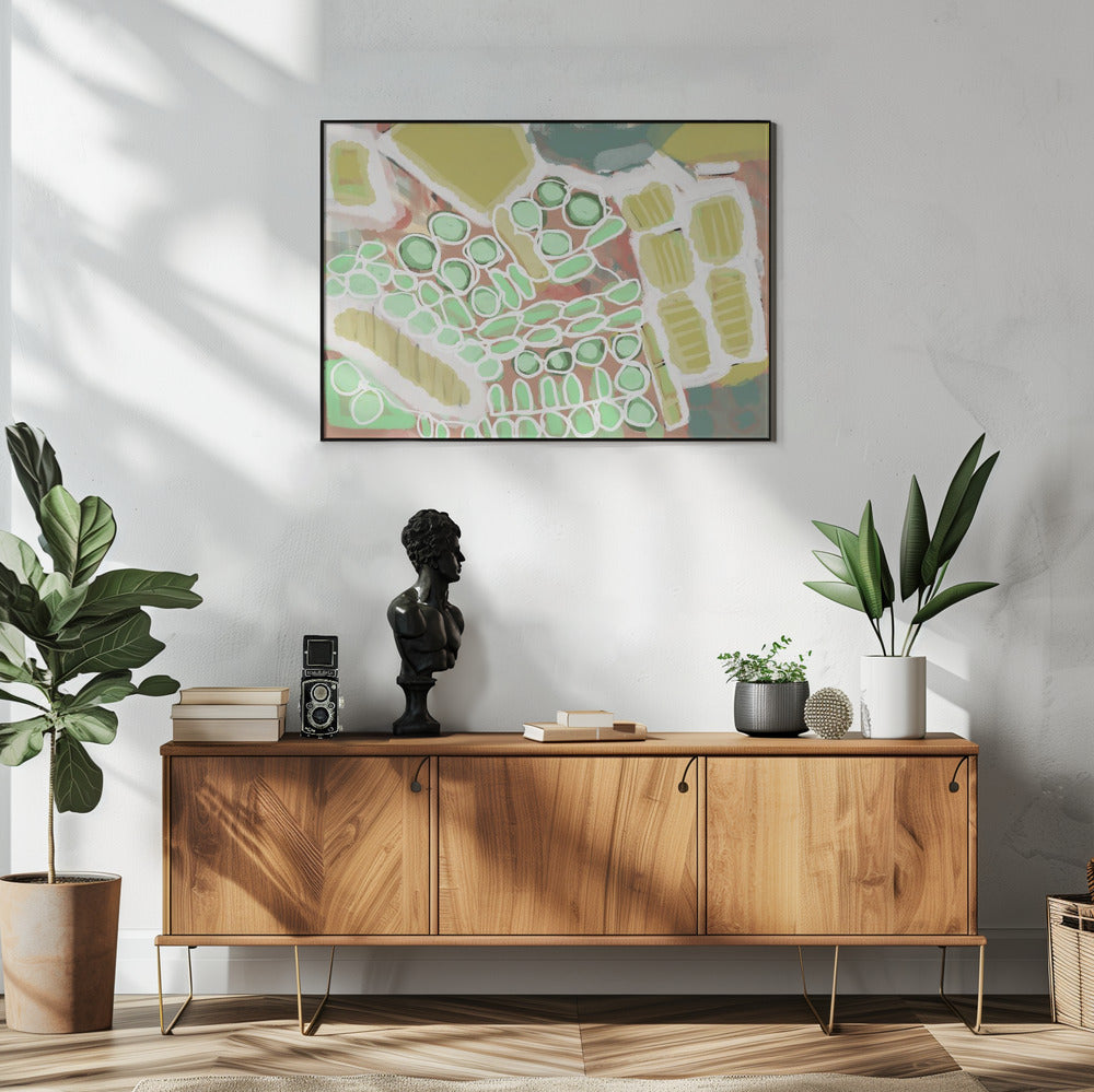 Abstrakte Grün- und Goldtöne | Poster
