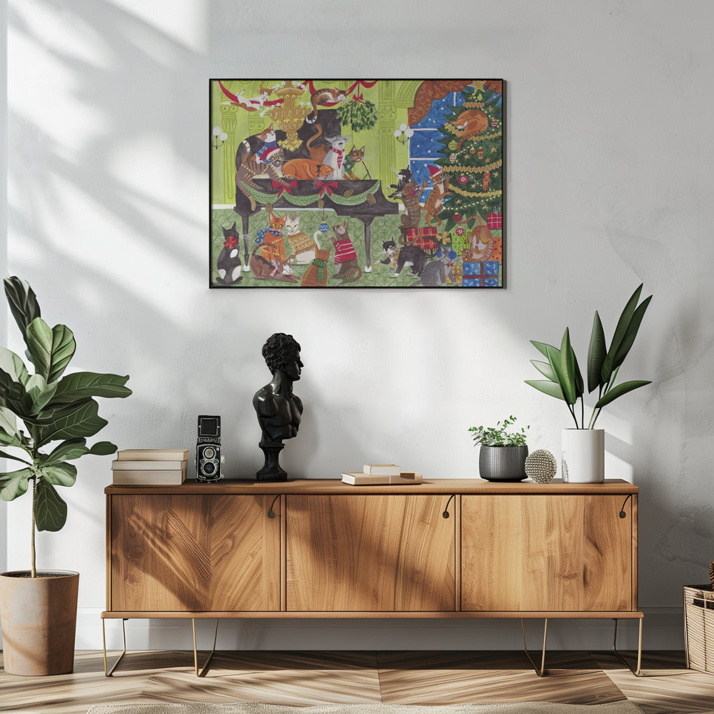 Cats playing piano | Poster