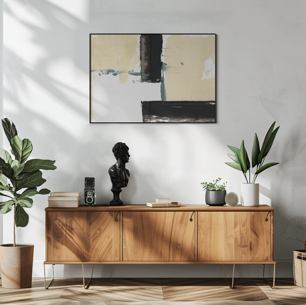 Neutraler &amp; Schwarzer Kunstdruck Nr. 1 | Poster