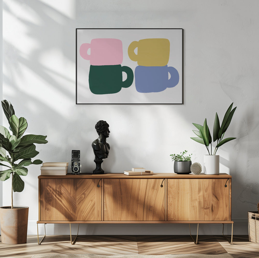 Bunte Kaffeetassen | Poster