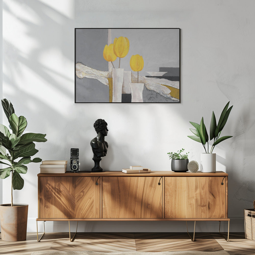 Goldenes Tulpen-Trio | Poster