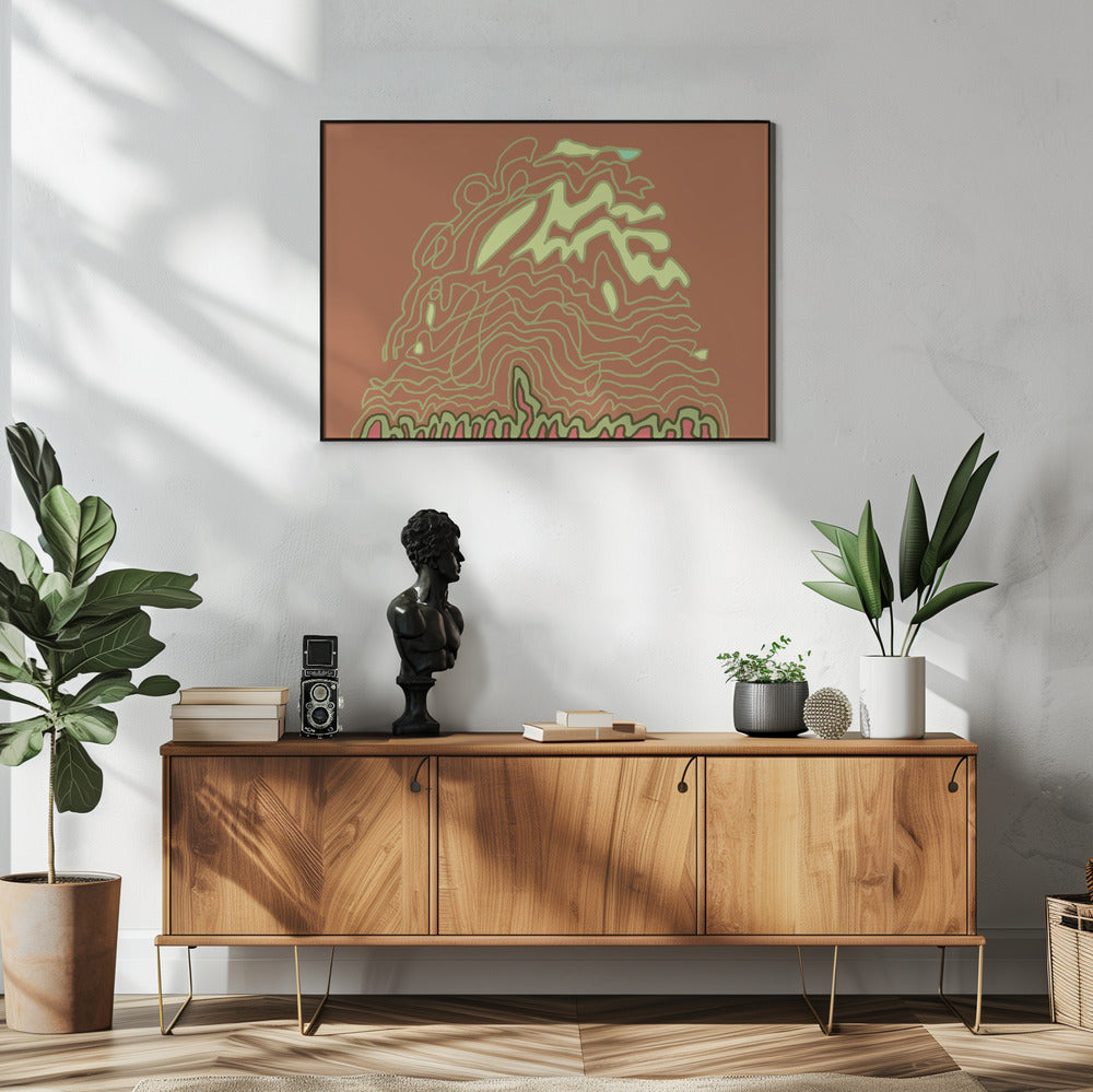 Line Drawing Rusts brownns | Poster