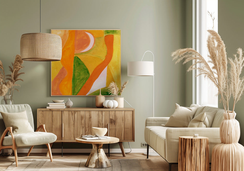 Orange und Golden Abstrakt | Leinwand
