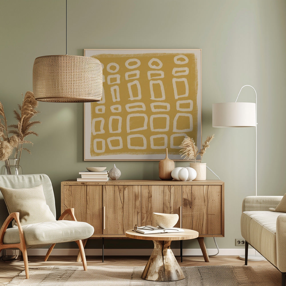 Abstrakte Quadrate und Kreise | Leinwand