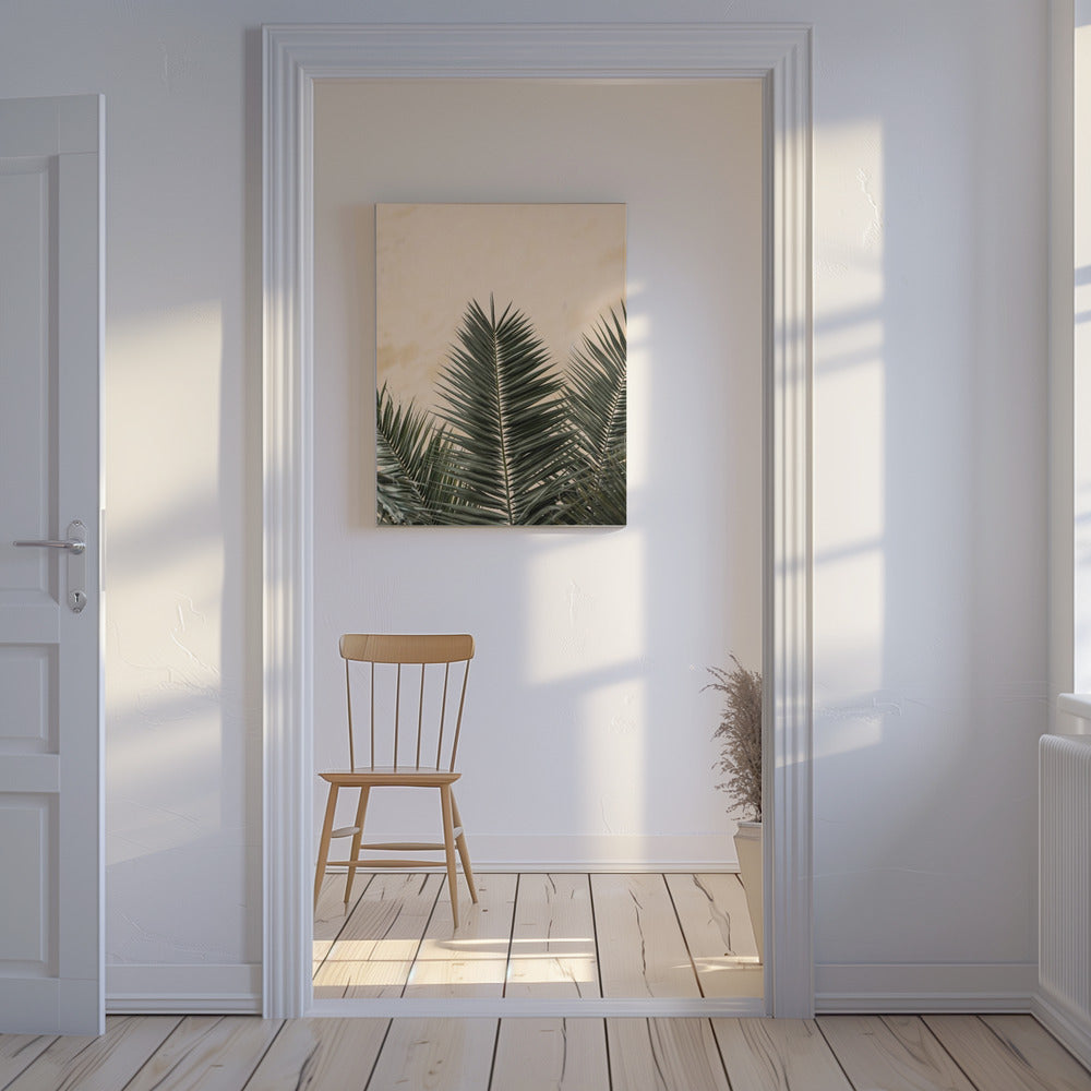 Palm leaves and wall_1 | Canvas