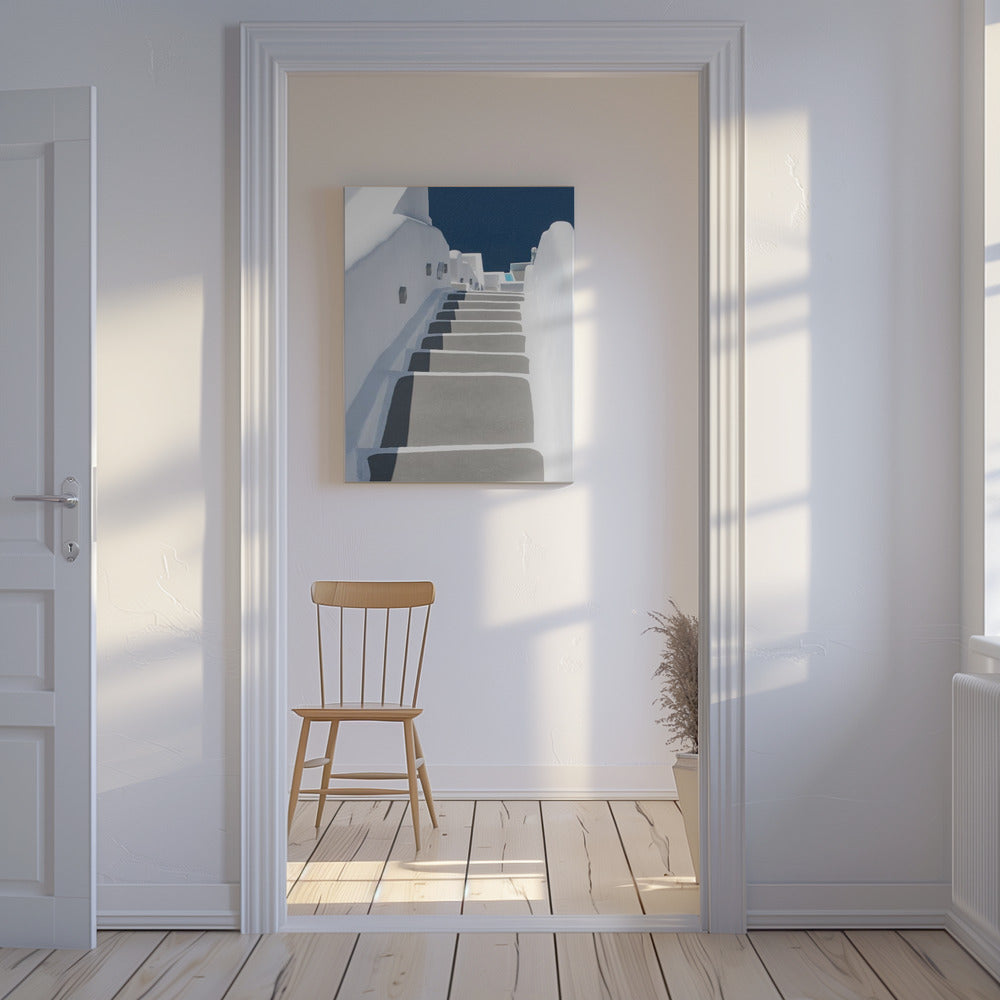 Schritte zum Pool und Meer | Leinwand