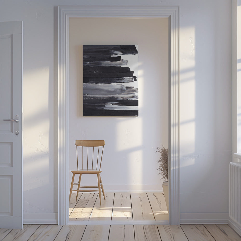 Monochrome Brushstrokes | Canvas