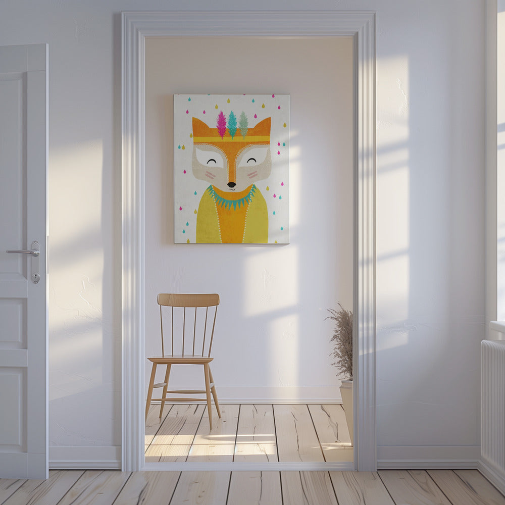 Feathered Fox Face | Canvas