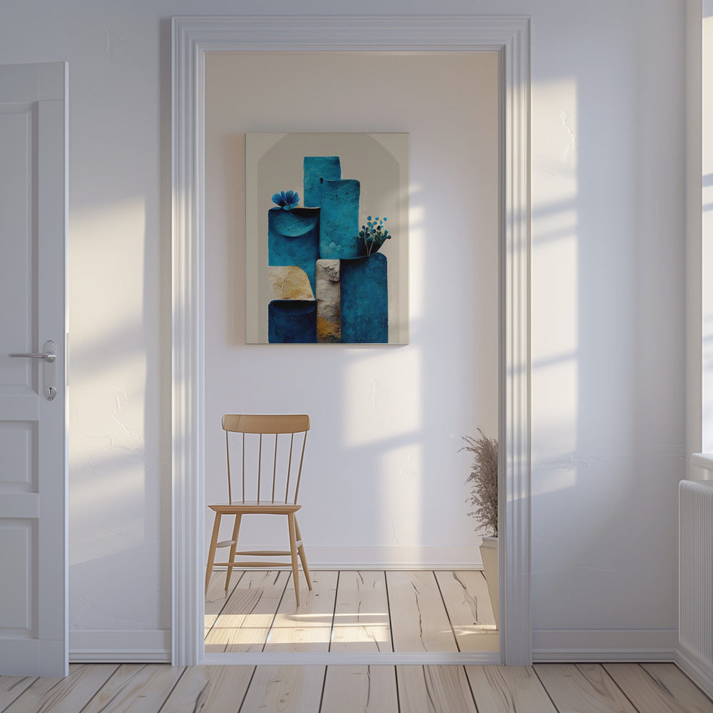 Blaue Elemente steigen auf | Leinwand