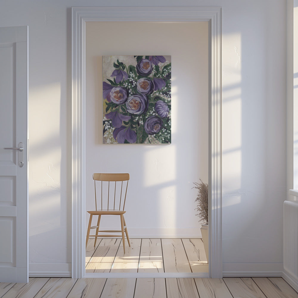 Aaliyah painterly English roses | Canvas