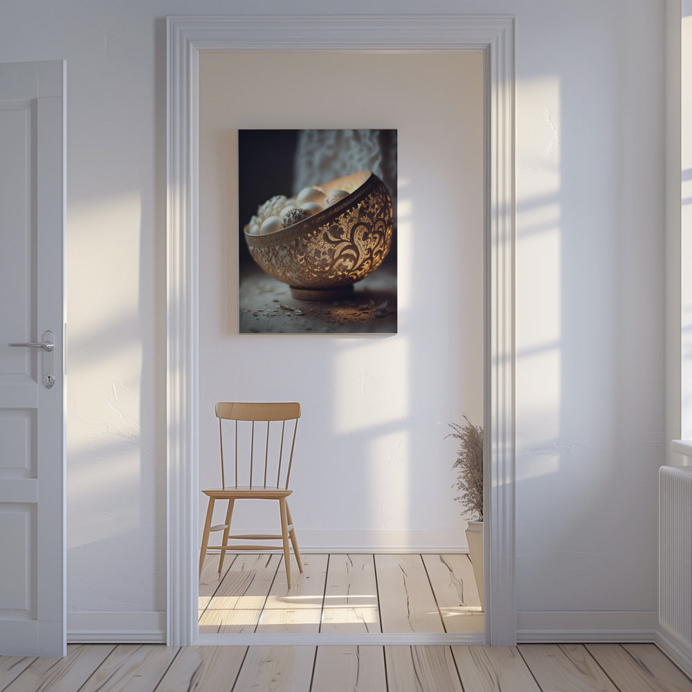Leuchtende Spitzenschale | Leinwand