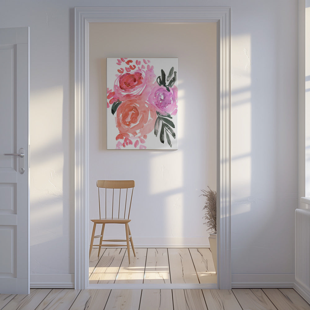 Maeko loose watercolor florals I | Canvas
