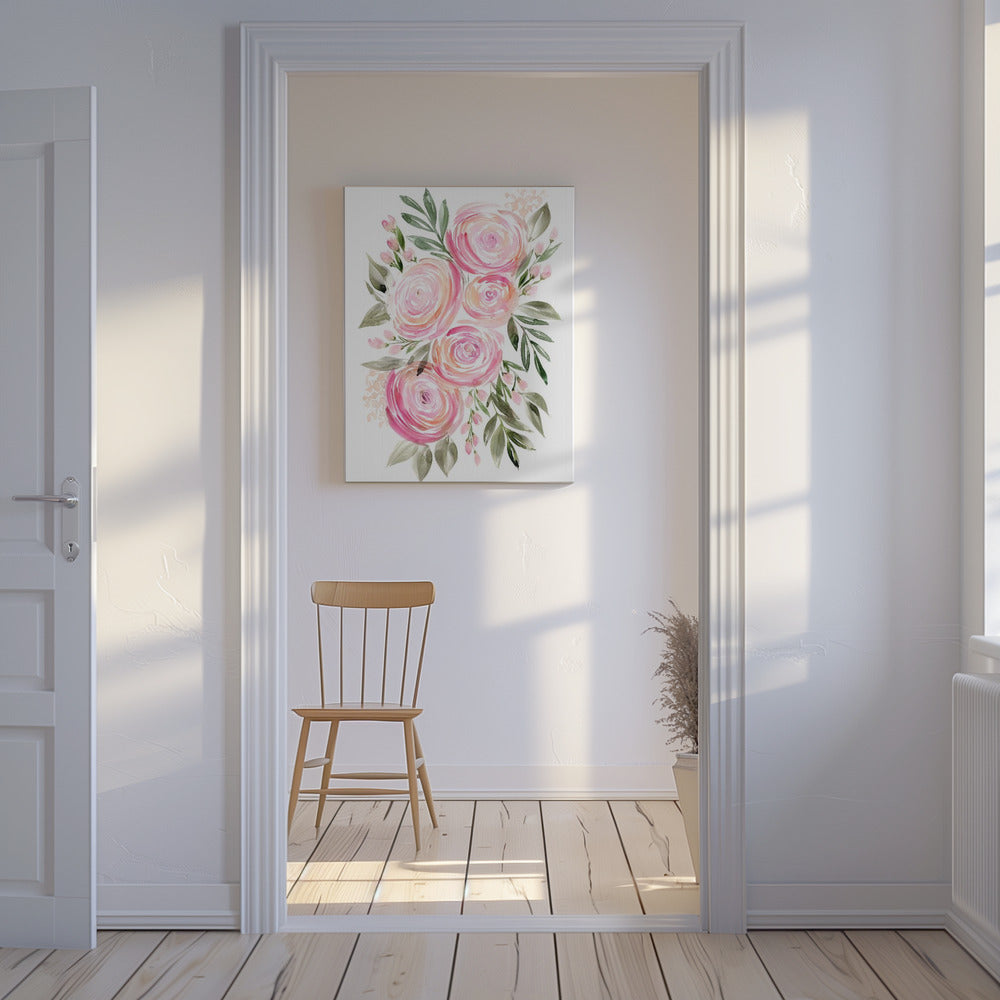 Begonie rosa Ranunkeln Strauß | Leinwand