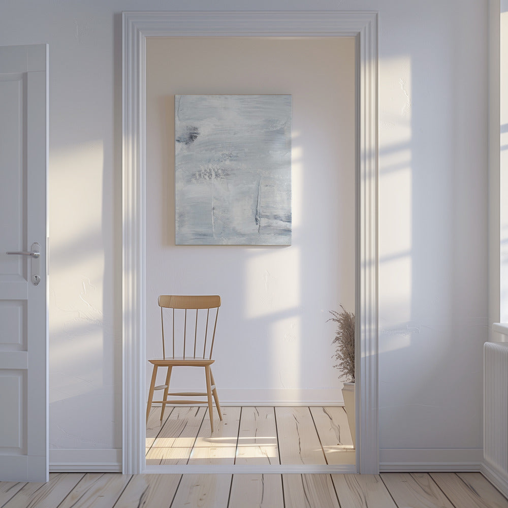 White And Gray Brushstrokes | Canvas