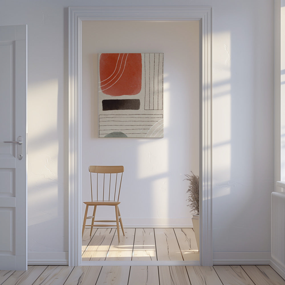 Orange Minimal Shapes #1 | Leinwand