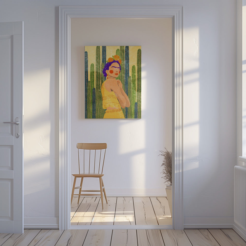 Frida und Kakteen | Leinwand