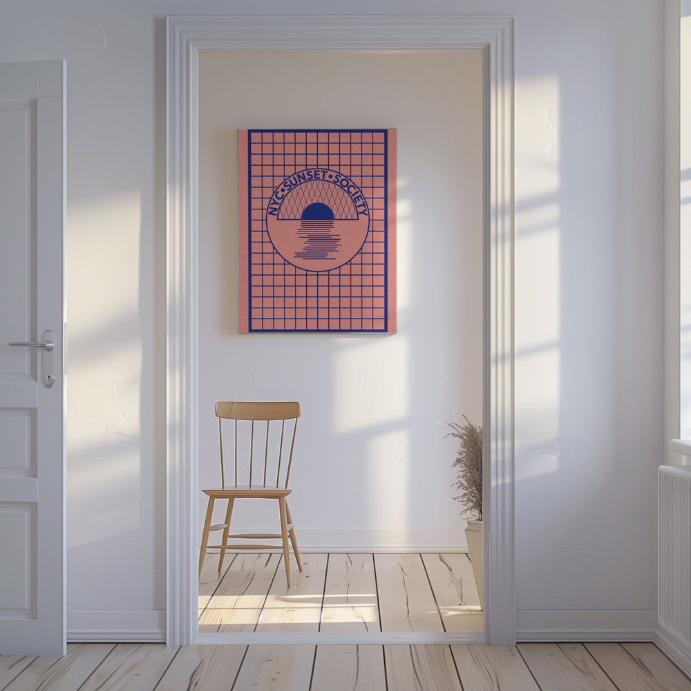 Nyc Sunset Society Blue | Canvas