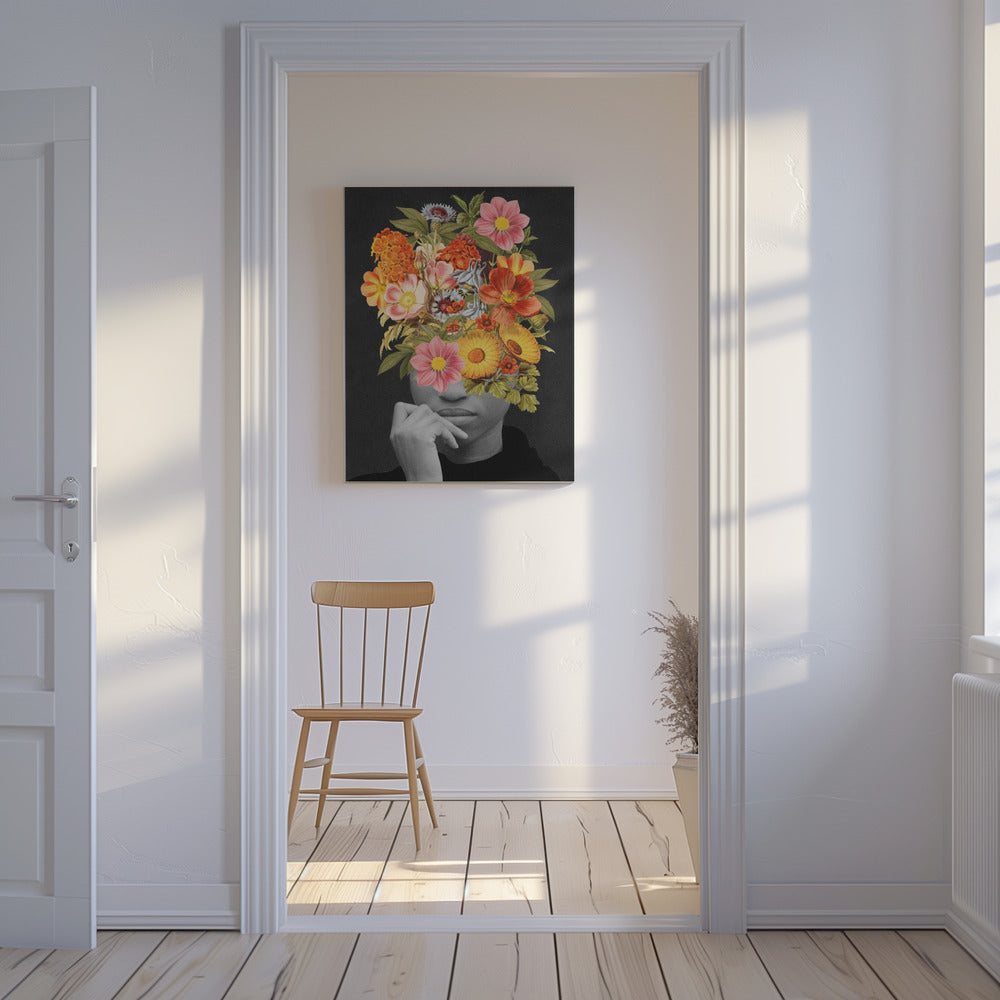 Farbenfroher Vintage-Blumenstrauß | Leinwand