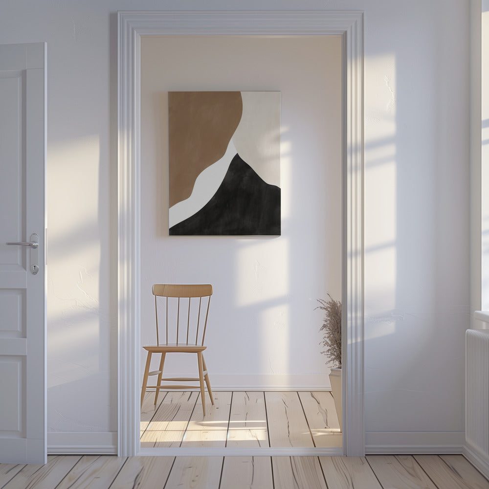 Abstrakte beige und braune Kunst | Leinwand