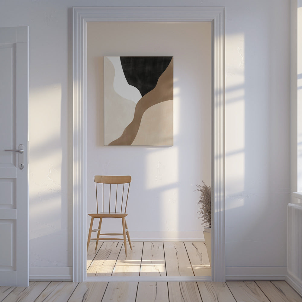 Abstrakte beige und braune Kunst | Leinwand