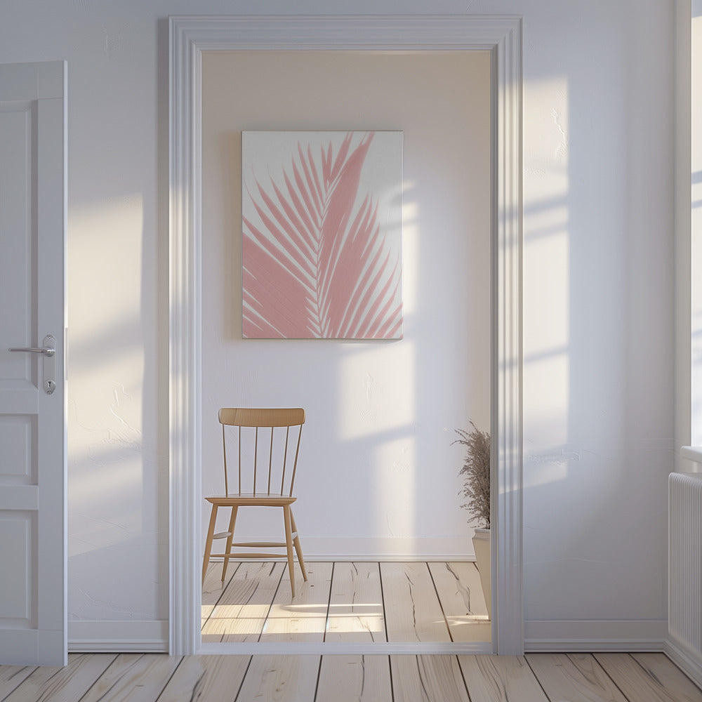 Pink Palm Leaves Silhouette | Canvas