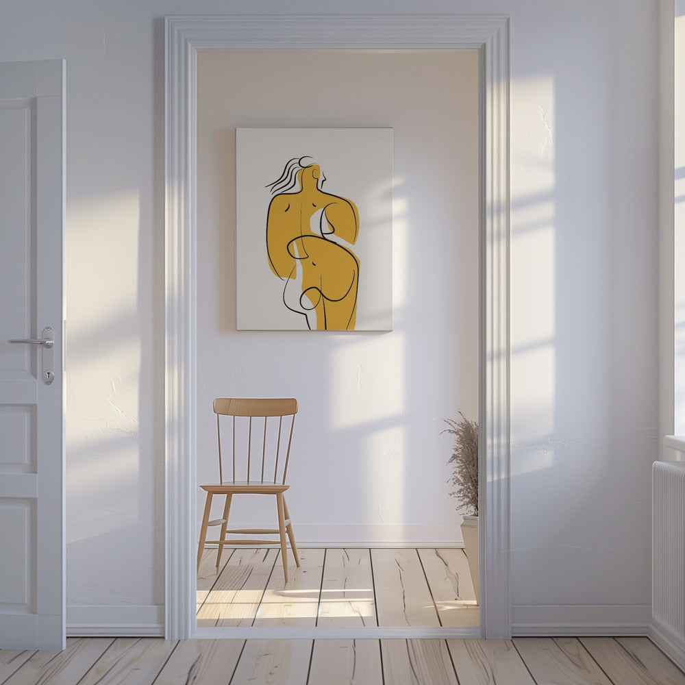 Linien und Kurven in Nude | Leinwand
